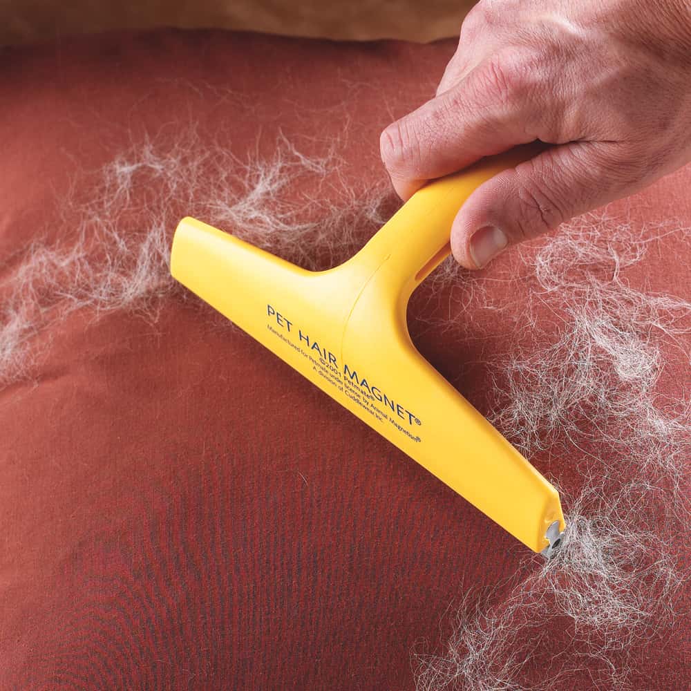 Rubber squeegee away pet hair