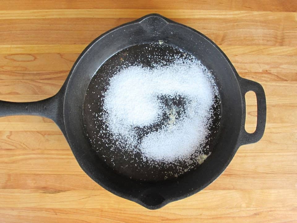 Salt Away Stains In Your Iron Pans